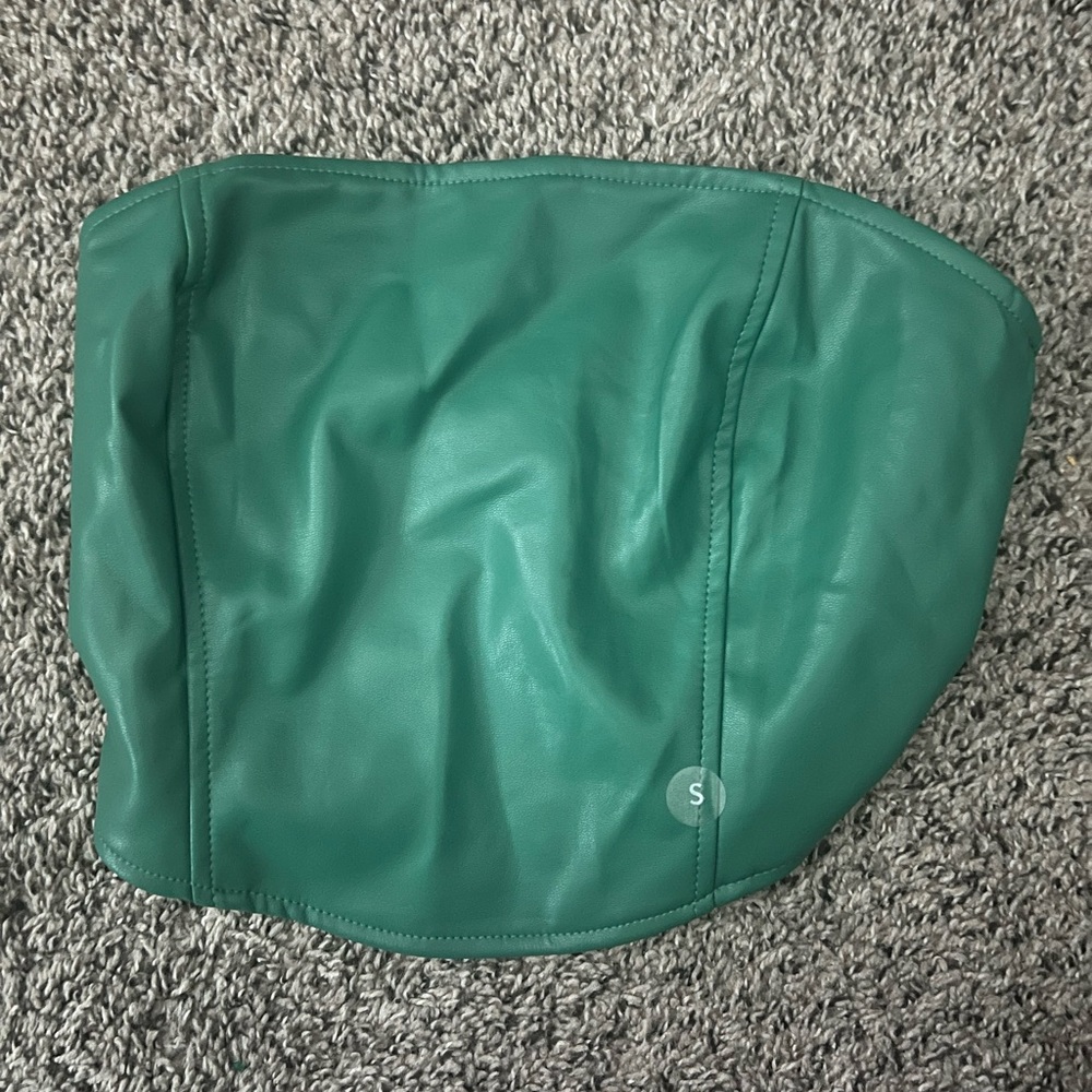 pacsun leather tube top green